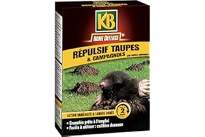 KB HOME DEFENSE HDREPTAUP - Répulsif Anti-Taupes et Campagnols Granulés Prêt à l'Emploi 150 g - Action immédiate longue durée - Jusqu'à 2 mois d'éfficacité - Facile à utiliser - Avec cuillière doseuse
