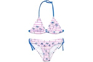 SHEKINI Costumi da Bagno Bambine Due Pezzi Carino Stampati Regolabili Triangolo Bikini Costume Ragazze Swimwear per 6-14 Anni