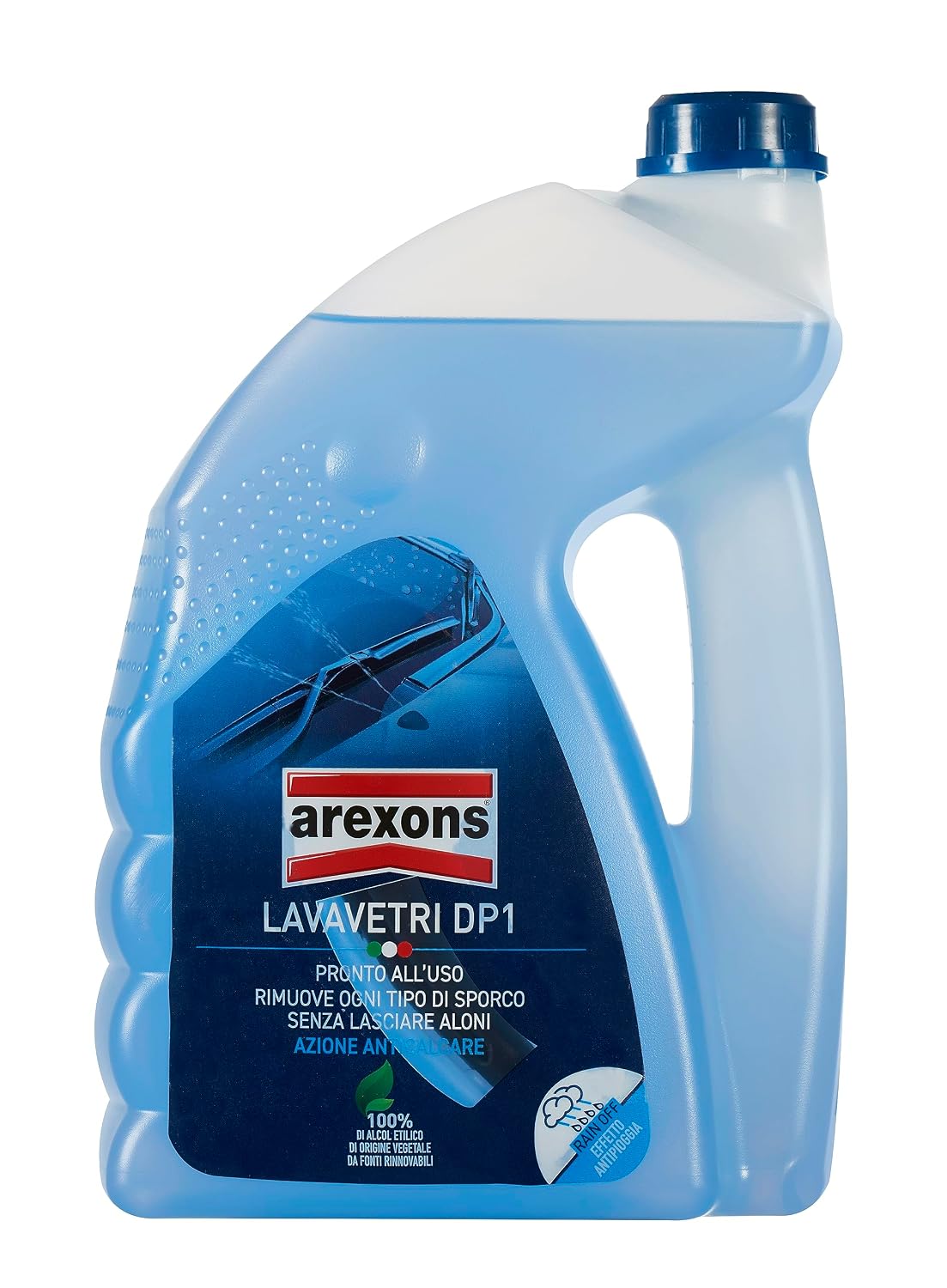 Arexons 8416 Lavavetri DP1 Pluristagione, 4,5L | Beccuccio Versatore Antispreco, azione Anti Pioggia e Sgrassante, rimuove ogni tipo di sporco