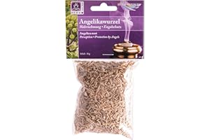 ‎BEEMEN Angelikawurzel 30 g - Berk Räucherwerk Duftende Hölzer, Kräuter, Blüten zum Räuchern auf Sieb und Holzkohle Naturreine Räucherstoffe für Entspannung, Reinigung