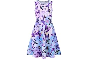 Dancinova Girls Summer Dress Casual Party Sleeveless Dress Sundress