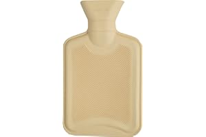 VAGABOND BAGS LTD Vagabond Single Side Ribbed Buttermilk 1 Litre Hot Water Bottle Ivory