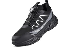 JACKSHIBO Steel Toe Cap Trainers Safety Trainers Men Womens Lightweight Puncture Resistant Safety Shoes Non Slip Work Trainers Shoes