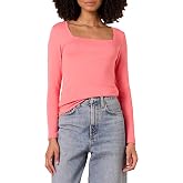 Amazon Essentials Women's T-Shirt with Long Sleeves and Square Neck with Slim Fit