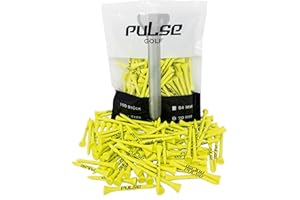 PULSEGOLF Premium Holz Golf Tee - 100 Stück in verschiedenen Größen und Farben