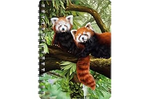 3D LiveLife Jotter - Red Pandas od Deluxebase. Soczewkowy kołonotatnik A6 z motywem dżungli 3D. Gładkie kartki. Papier z recyklingu. Dzieło na licencji. Renomowany artysta, Katrina Sokolo