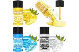 HXDZFX Purpurina Comestible Pintura - 3 Colori Colorante Alimentario Pintura Metalizada 100% Comestible Cake Glitter Pintura para Alimentos, Dulces, Bebidas, Chocolates, Tartas, Cócteles (10ml por Frasco)