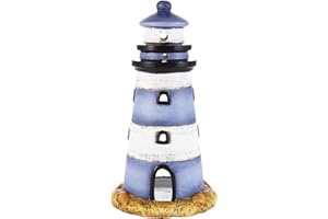 Heitmann Deco - Lampa z ochroną przed wiatrem "latarnia" z ceramiki - przepiękna morska dekoracja - na stół, do salonu i komody, 13,3 x 13,3 x 26 cm