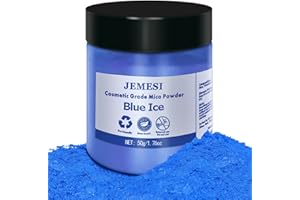 JEMESI Colori per Resina Epossidica,50g Blu Reale Mica Polvere Colorante Polveri Perlato per Sapone, Bomba da Bagno, Resina Epossidica, Slime, Candele, Acquerello, Cosmetici