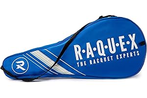 Raquex Tennis Racket Bag – Blue or Black - Tennis Racket Cover Bag, Squash & Badminton Racquet Bag for 2 Racquets & Accessories with Shoulder Strap