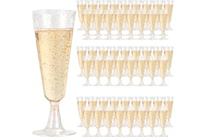 JMIATRY 100 Copas De Plástico Transparente, 160 ml, Reutilizable, Para Champán, Vino, Fiestas, Bodas, Cumpleaños