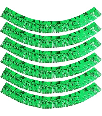 Confezione da 6 ghirlande con frange in lamina verde chiaro