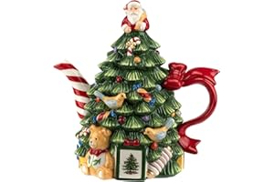Spode Spode Théière en forme de sapin de Noël 250e anniversaire | Théière de Noël pour le thé | Théière de Noël – Dolomite fine | Théières de Noël pour le thé – 19,7 cm (759,8 g)