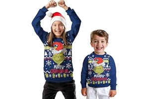 United Labels The Grinch Christmas Sweater for Kids - Merry Grinchmas Winter Knitted Pullover Sweatshirt Ugly Christmas Sweater Christmas Azul (DE/NL/SE/PL, Numeric, 110, 116, Regular, Azul)