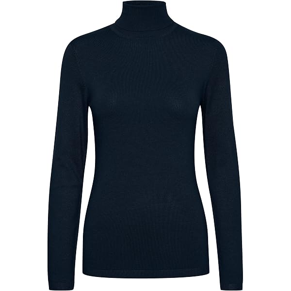 Pull Long Femme ICHI Ihamara - Mélange Laine D'Alpaga 15% - Manches Longues - Coupe Droit Et Confortable
