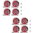 Jaspo Roller/Quad Skate, Inline Wheels Skate Wheels with Bearings Quad Skating and Skateboard Wheels Multipack (Roller Skate Wheels (Red) (65 mm) - Pack of 8)