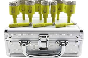 Punte per Trapano Diamantate 11pezzi (6/8/10/20/25/28/32/35/45/50/65mm) con Gambo Triangolo per Gres Porcellanato Ceramica Granito Marmo SANLEETEK