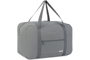 WANDF Ryanair Bagaż podręczny 40x20x25 cm Bagaż podręczny Torba podróżna Składany weekendowy bagaż podręczny dla mężczyzn i kobiet (szara 20L)