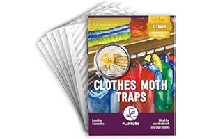 Plantura Clothes Moth Traps, Pheromone Traps for Wardrobes, Non-Toxic, 6-Pack