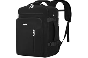 YOKGO Bagaż Podręczny 40x30x20 Plecak, 24-30L Rozkładany 40x30x25 Plecak Podróżny Męski i Damski do Ryanair, Eurowings, Wizzair, Vueling,Cabin Bag Travel Backpack do Pracy, Biznesu i Podróży, Czarny