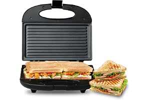 MILTON Express 800 Watt Grill Sandwich Maker | Electric Toaster Griller Sandwich Maker | Non Stick Coating Grill Plates | Power Indicators | 1 Year Warranty | Black