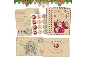 WYFDCZZP Lot de 12 Carte de Voeux Noël,Carte Noel avec Enveloppes,Cartes de Noel,Enveloppe noel Vintage,Carte de noel avec enveloppe,Carte noel avec enveloppe Pour Cadeaux De NoëL Joyeux Noel