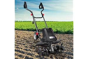 BRAST motobineuse électrique : 1500 Watt - 45 cm Largeur, 22 cm Profondeur de Travail - 6 Fraises - 24 Lames -3 Mod Diff. puiss.- très sécure - 400 TRS/Min - motoculteur électrique, Filaire