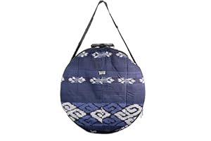 TERRÉ Shamandrum Tasche BLAU aus Ikat 50 cm für Schamanentrommel Rahmentrommel - im MYSEVENDO Set - Rund Ritual Drum Trageriemen