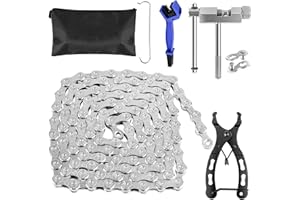 LZZ Chaîne de Vélo 10 Vitesse, Kit de Réparation de Chaîne de Vélo 116 Maillons, kit de Chaine pour VTT avec Chaîne Disjoncteur, Pince Chaine, Maillons Manquants, Nettoyant Chaine Velo