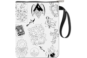 CRASPIRE Fundas para Libros Protectores de Libros Góticos Fundas para Libros En Rústica Funda de Tela Lavable para Libros con Cremallera Y Bolsillo Adicional para Amantes de los Libros