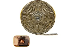 ALICEEDG Bande d'Étanchéité Auto-adhésive pour Poêle à Bois, 3m - Joint Résistant à la Chaleur pour Porte de Poêle, Tuyau de Cheminée, Poêle à Bois - 3mm x 12mm