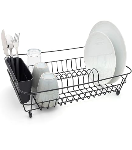 Russell Hobbs® RH00123 - Set di utensili da cucina in acciaio inossidabile con supporto, 6 pezzi,Include cucchiaio solido e a taglio, Turner, Ladle, Masher e Pasta Server