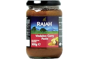 Rajah Vindaloo Currypaste – Sehr scharfe Gewürzpaste angelehnt an das beliebte indische Vindaloo-Curry – Ideal zum Würzen von Fleisch, Fisch oder Gemüse – 3 x 300 g