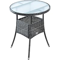 ESTEXO Polyrattan Beistelltisch Gartentisch Rattan Tisch Balkontisch Gartenmöbel Rund Kaffeetisch Teetisch Couchtisch…