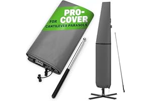 Kingsleeve® Protective Parasol Cover With Installation Rod | For Cantilever Parasols Up To 350cm Diameter | Winter-Proof Large Traffic Light Garden Parasol Cover | Tarpaulin Protection Grey