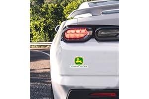 Pure Print Cut Aufkleber John Deere Wetterfester Sticker für Auto, Motorrad & Traktor Landwirt Fanartikel Autoaufkleber 2 Stück (John Deere)