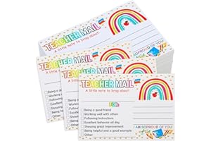 Nogeqi 100 Pcs Rainbow Teacher Mail,Teacher Notes to Incentives for Elementary Students,Classroom Supplies for Teachers Elementary,Classroom Incentives Card for Teacher to Kindergarten Primary School