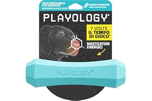 Playology Giocattoli per cani Bastoncino da masticare resistente e che squittisce per cani | Giocattolo gigante profumato al burro di arachidi - Facile da pulire e realizzato con materiali atossici