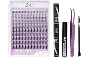 BELLEQIANA B&Quagen Lash Extension Set Invisible Band Manga Lashes Fairy style Wimpern Extensions Set 7 tage halt Unsichtbare Band C curl Wimpern Extensions (Fairy style-C-8-18MIX)