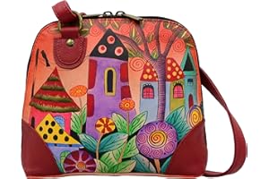 Anna by Anuschka Kleine Damen-Handtasche aus echtem Leder mit Reißverschluss | Organizer mit mehreren Fächern