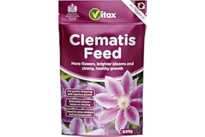 VITAX LTD Vitax Clematis Feed, Boosts Growth & Flowering, Specially Tailored Nutrient Mix, Suitable For Clematis, Honeysuckle, Passion Flower And Other Climbers- 900G Pouch