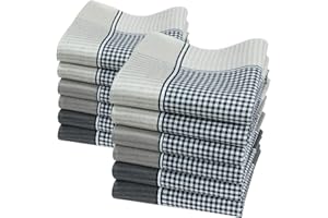 Merrysquare 12 Pañuelos de caballero - Modelo « Oliver » - 40 centimetros - 100% algodón.