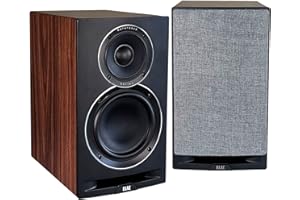 ELAC Uni-Fi Reference 3-Way 6-½” Bookshelf Speakers, Oak or Walnut Speakers for Home Theater and Stereo System, Black Baffle with Walnut Sides