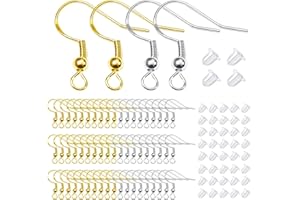 TOAOB THE ONE AND ONLY BABY TOAOB 200 Pezzi Ganci per Orecchini Anallergici Argento 925 Monachelle 18mm e Siliconi Chiusure Ferma Orecchio per Fai da Te Accessori Argento e Oro Tono