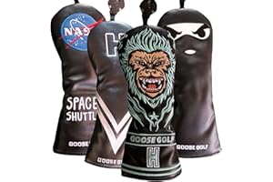 GOOSE GOLF Couvre-Clubs de Golf pour Driver Bois et Hybride - Compatible avec Toutes Les Marques, Fermeture élastique