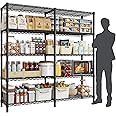 Forthcan 61.2''W Storage Shelves 5 Tier Wire Shelving Unit Storage Rack Adjustable Metal Shelves for Kitchen, Pantry, Warehouse, Basement, Dorm, 61.2''W*72.4''H*15.7" D
