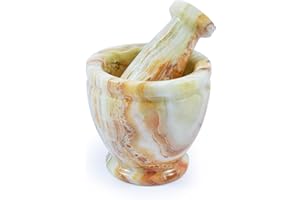 BRITISH FOSSILS Serafino Mini Black Marble Pestle & Mortar Set- Handmade in the Foothills of the Himalayas in Gift Box Natural Stone Grinder For Spices, Pastes, Herbs, Seasoning etc.