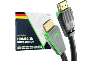 KabelDirekt – Cavo HDMI 2.1 8K, edizione Gamer certificata – 3 m (Ultra High Speed/48G per 10K, 8K o 144 Hz ultra veloci a 4K, ottimale per PS5/XBO e PC da gioco, monitor/TV, grigio)