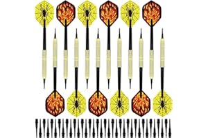 HRLORK Darts Set Plastic Soft Tip Darts Flights Black Nylon Darts Shafts