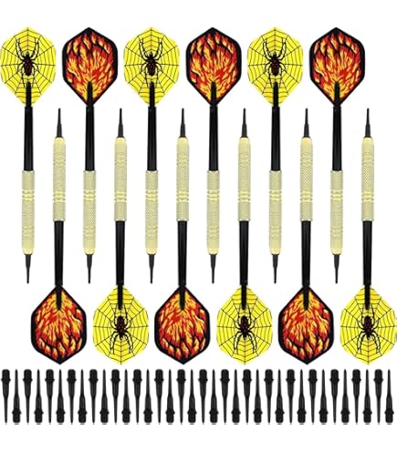 12 Pièces Plastikdart, Fléchettes En Plastique Souple, 24 Modèles De Fléchettes, Remplacement De 100 Pointes De Fléchettes, Jeu De Fléchettes En Plastique, Têtes De Fléchettes Interchangeables